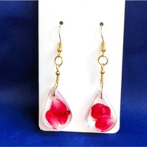 Teardrop Rose Petal Earrings